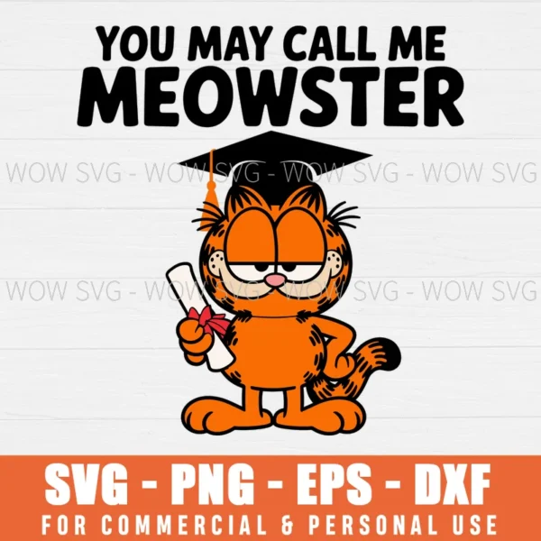 Student Cat Graduation Garfield Lover Svg - Wow SVG